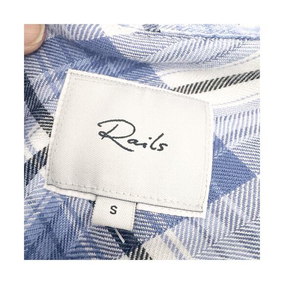 RAILS Hunter Plaid Button-up Shirt In White Robin Navy Small NWOT - Picture 12 of 14